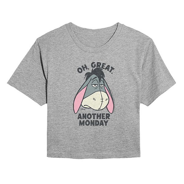 

Детская футболка кроп Winnie the Pooh Eeyore Oh Great Disney, Heather Gray