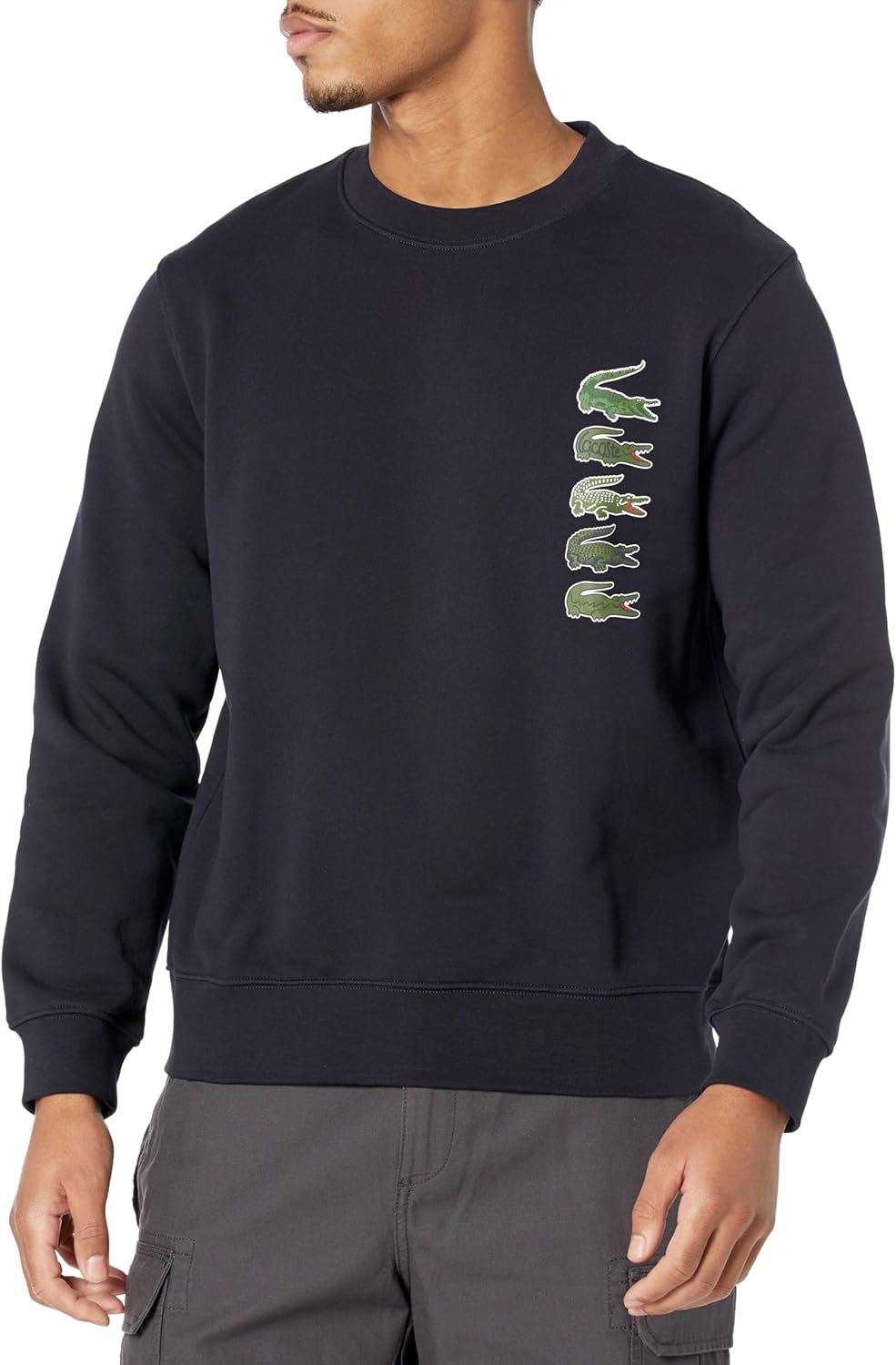

Мужская толстовка Lacoste Classic Fit с принтом крокодила, Abysm