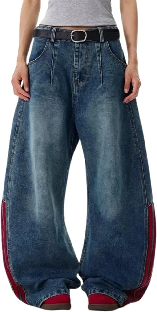 

Брюки Baggy Barrel для женщин и мужчин, широкие, клетчатые, с карманами, хлопок OTEEGX