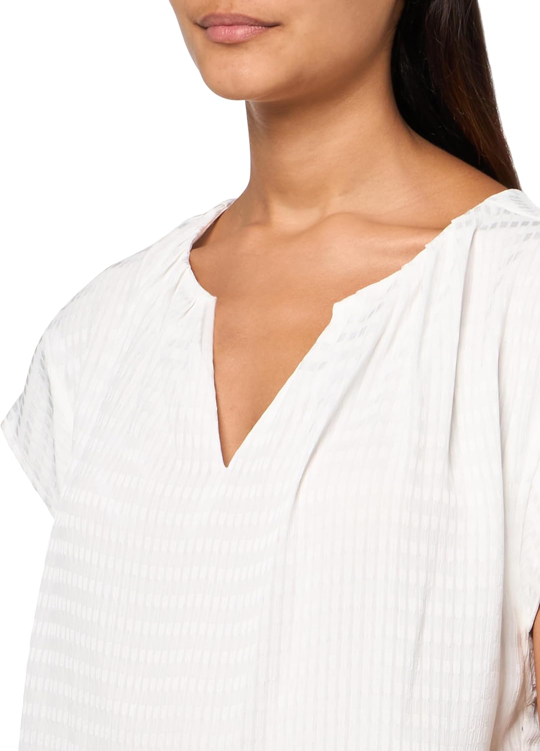 Женский жаккардовый свитер с короткими рукавами Calvin Klein, Soft White — фото 3