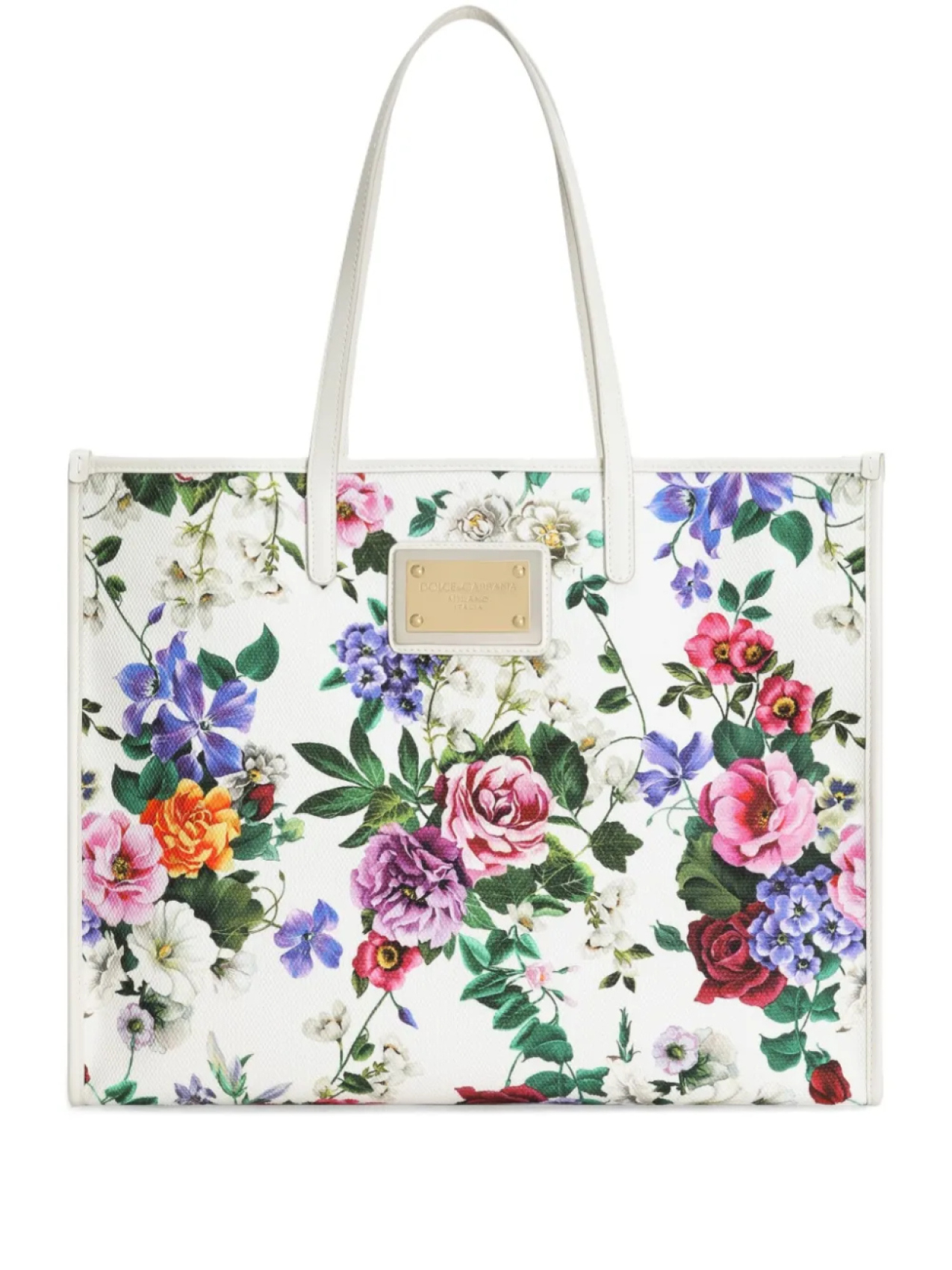 

Большая сумка на плечо с цветочным принтом Dolce & Gabbana, белый