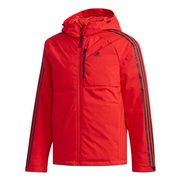 

Пуховик adidas 3stripes Down H Stay Warm raglan sleeve Sports hooded down Jacket Red, красный