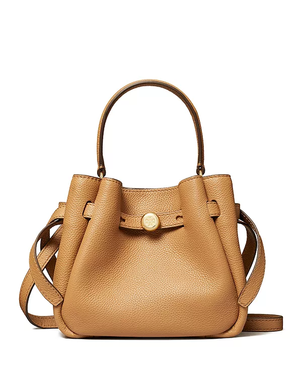 

Миниатюрная кожаная сумка-ведро Romy Tory Burch, бежевый