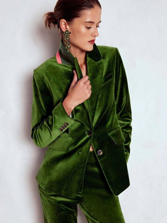 

Стамфорд бархатный блейзер Boden, Green Fir