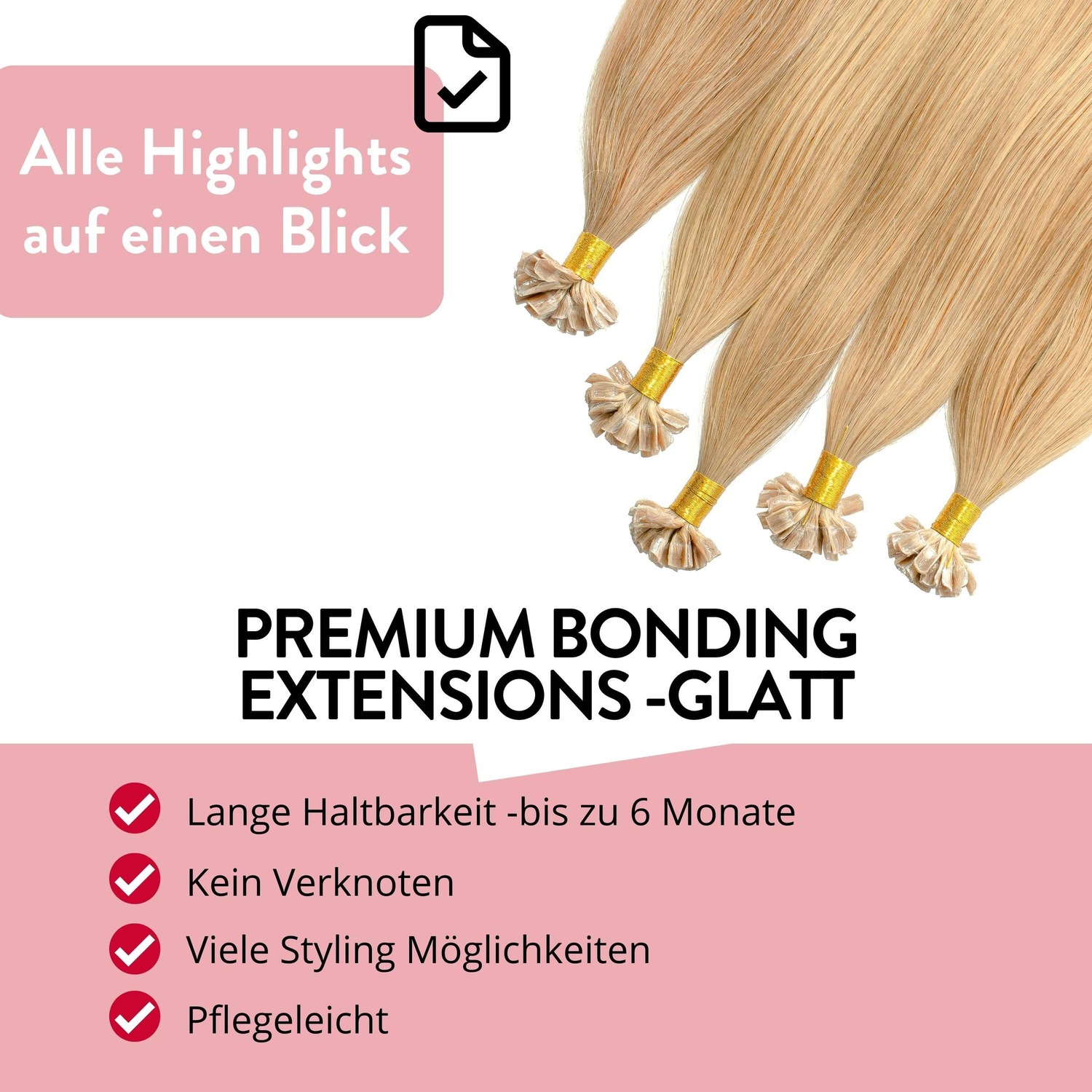 Накладные волосы bonding extensions premium echthaar #9/31 lichtblond gold-asch 0,8g Hair2Heart, 60cm, количество 25 шт. — фото 3