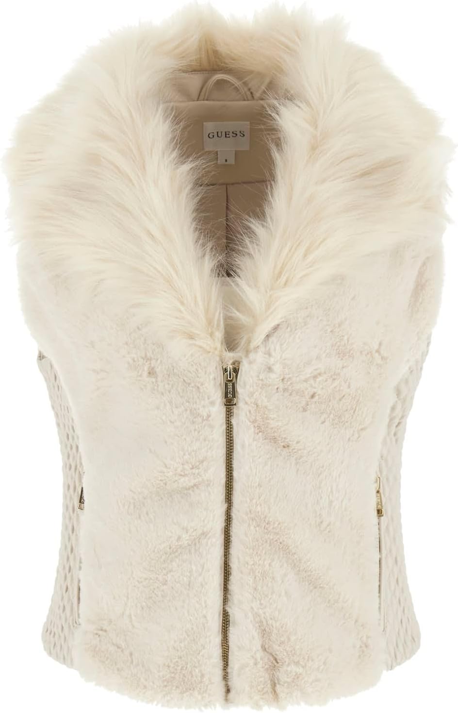 

GUESS womens рубашка Amari Faux Fur Vest, Lovers Beach Multi