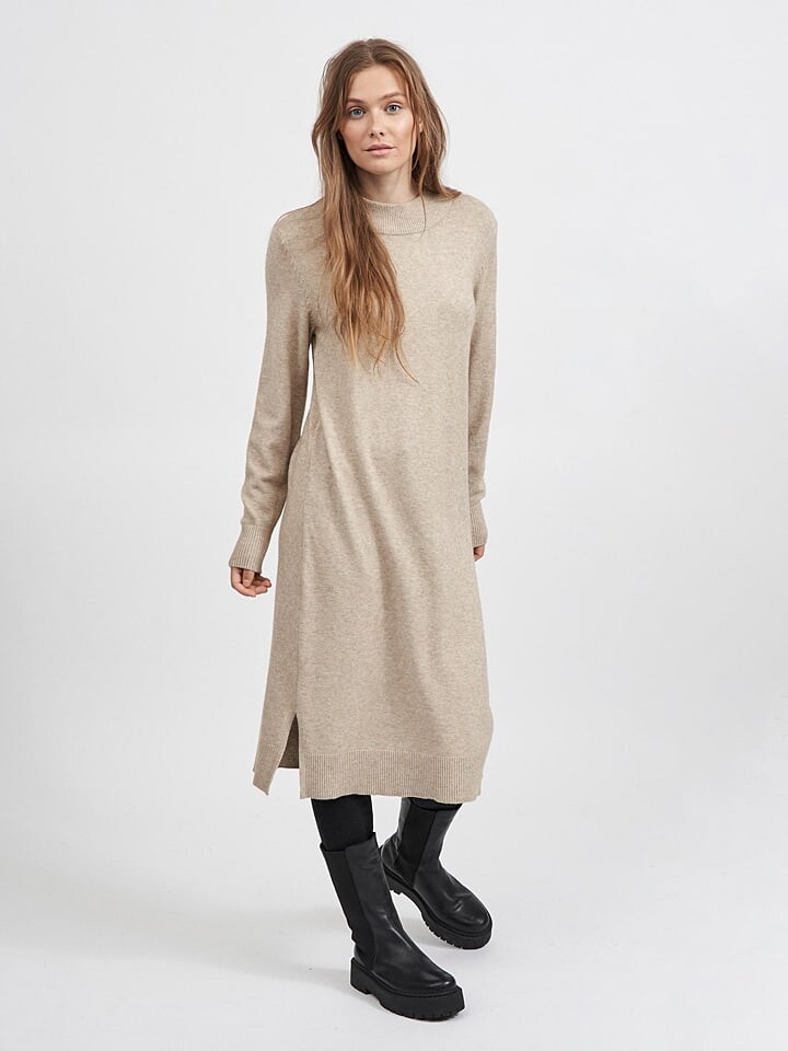

Платье до колена Vila Strickkleid Viril, бежевый
