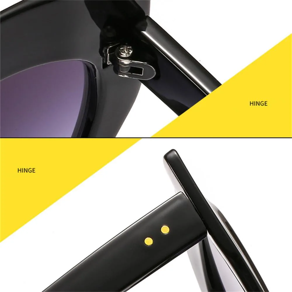 

Солнцезащитные очки «кошачий глаз» для женщин, градиентные солнцезащитные очки «кошачий глаз», большие очки с защитой от УФ-излучения UV400 VFDHN, Black Grey