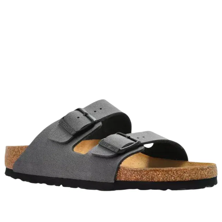 Шлепанцы Birkenstock Arizona Birkibuc 'Velvet Gray Black Buckles' 1032023, серый — фото 3