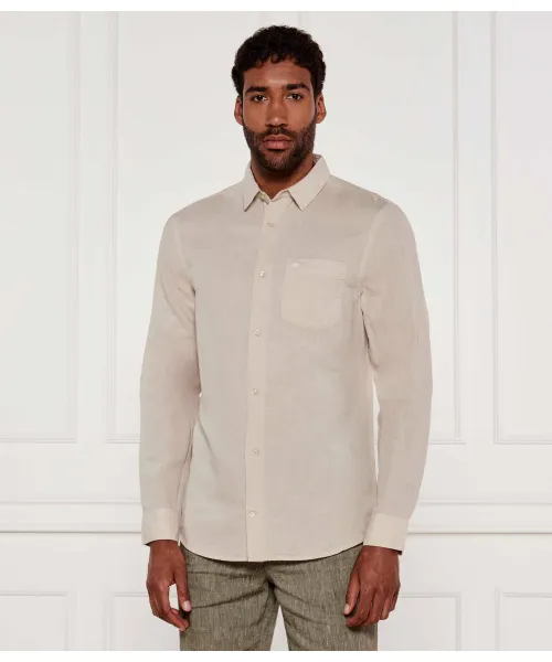 

Льняная рубашка Regular fit Calvin Klein, бежевый