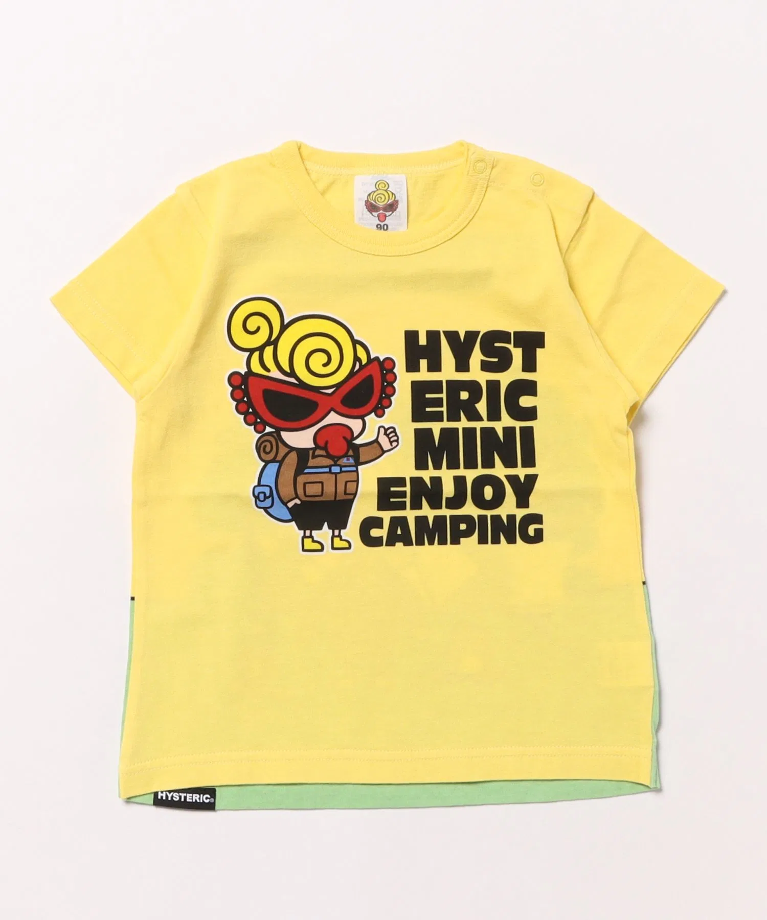 Детская футболка MY FIRST HYSTERIC MINI с принтом CAMP MINI жёлтая
