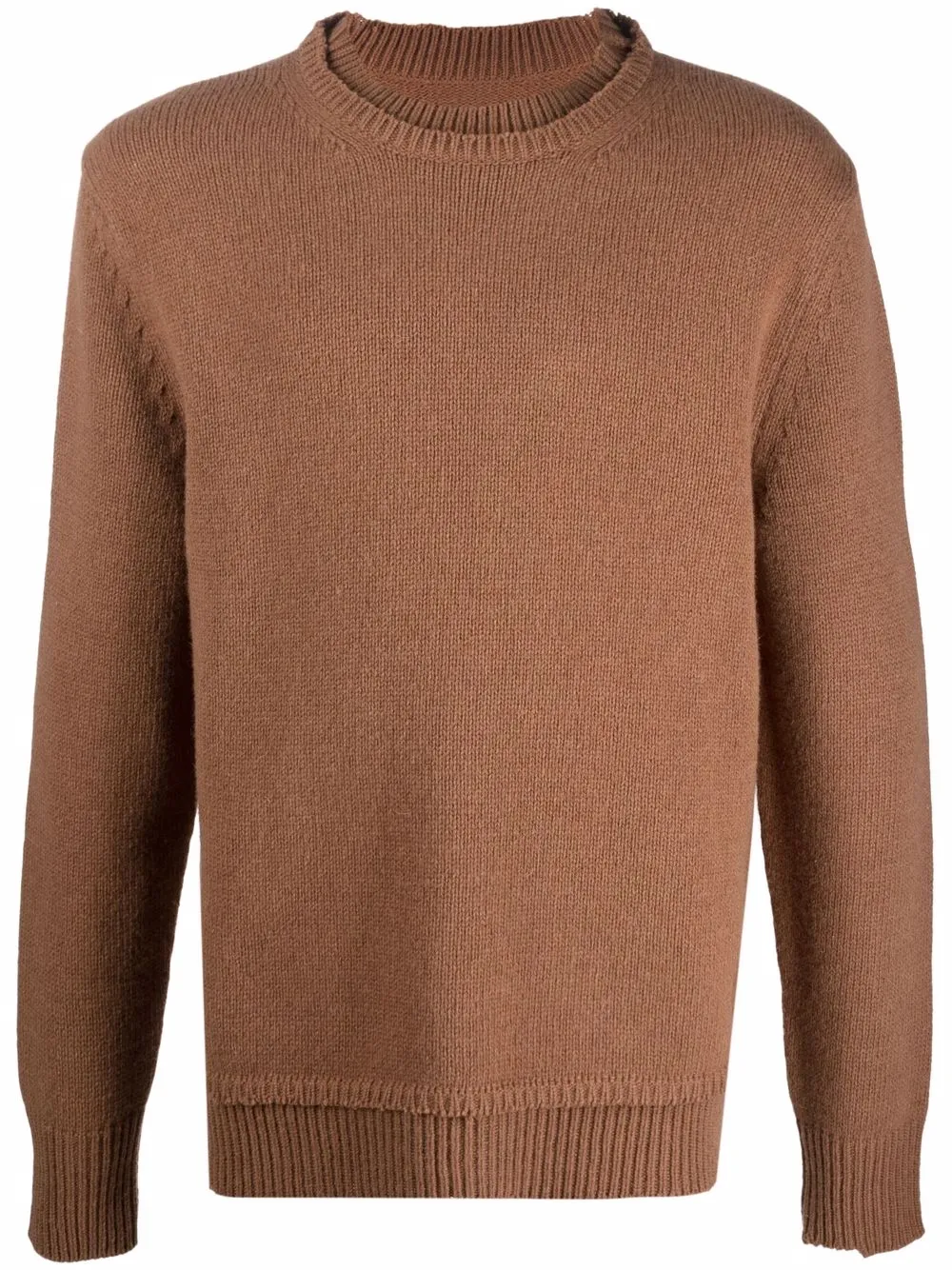 

Шерстяной джемпер с эффектом потертости MAISON MARGIELA, коричневый