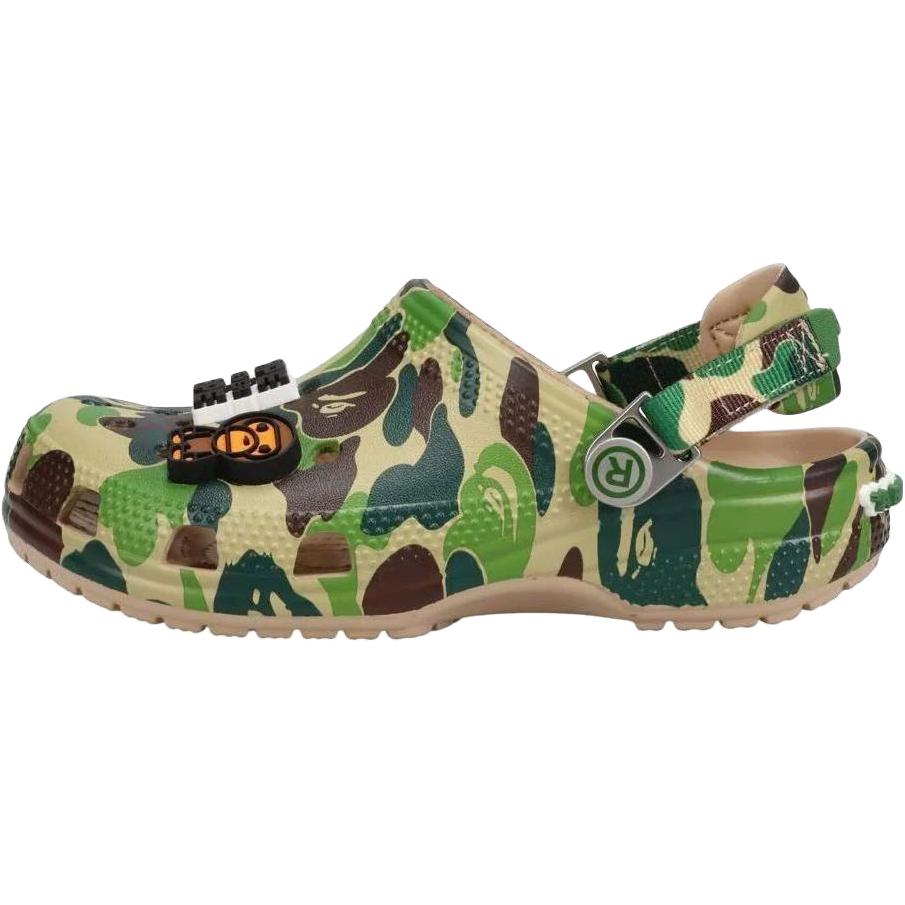 

Детские сандалии A BATHING APE x Classic Clog с противоскользящей подошвой и износостойкими подошвами Crocs, зеленый
