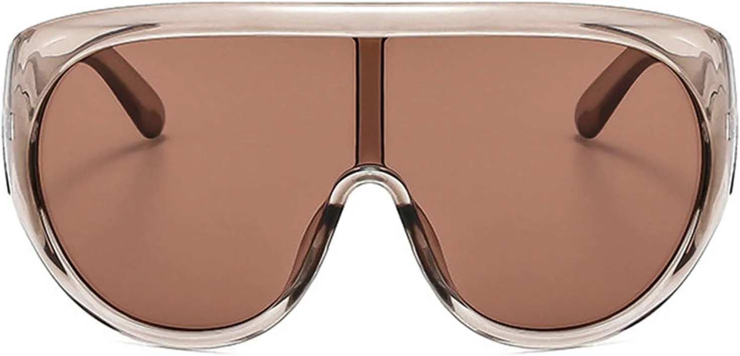 

Солнцезащитные очки Helena Oversized One Piece для женщин и мужчин, винтажные солнцезащитные очки-маска, большая оправа, защита от УФ-излучения UV400, C4