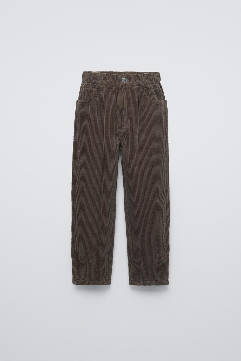 

Брюки из вельвета с круглыми штанинами ZARA, коричневый