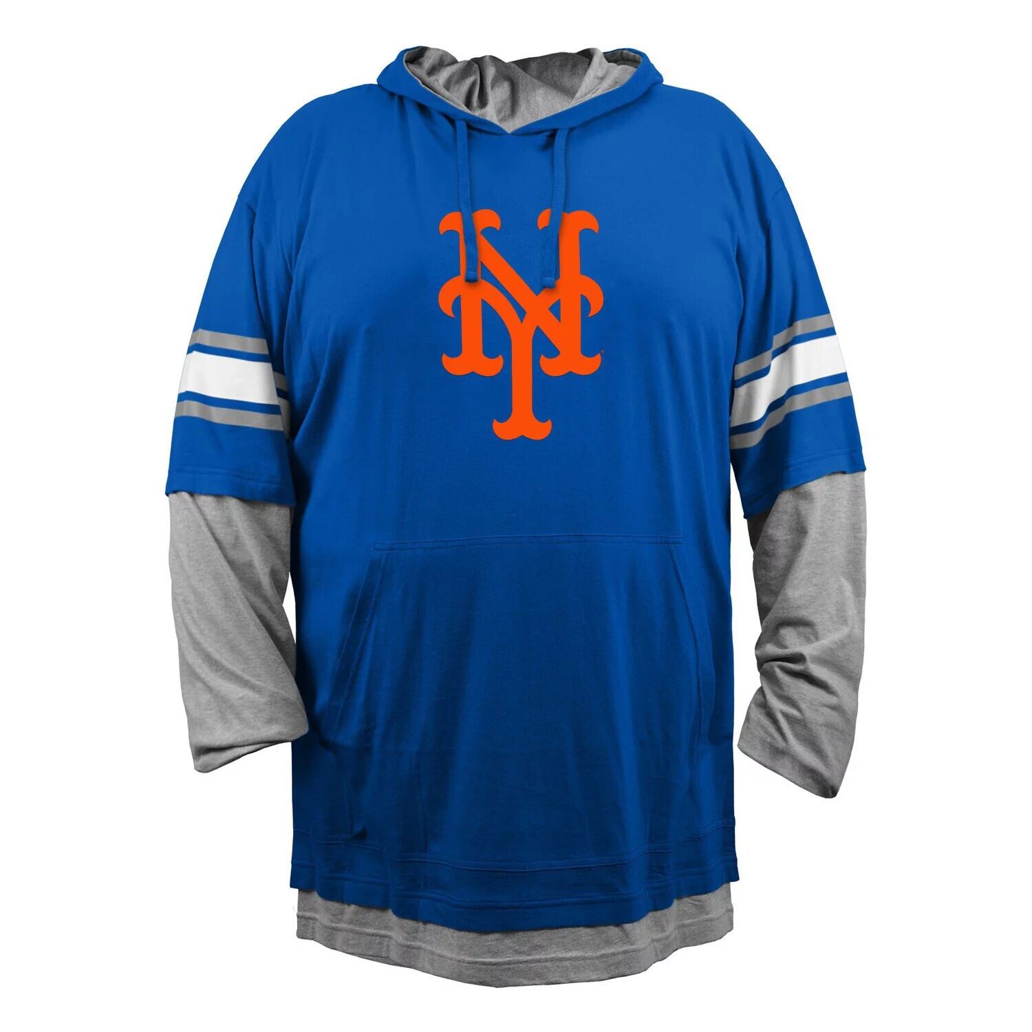 

Мужской пуловер с капюшоном Royal New York Mets Big & Tall Twofer New Era