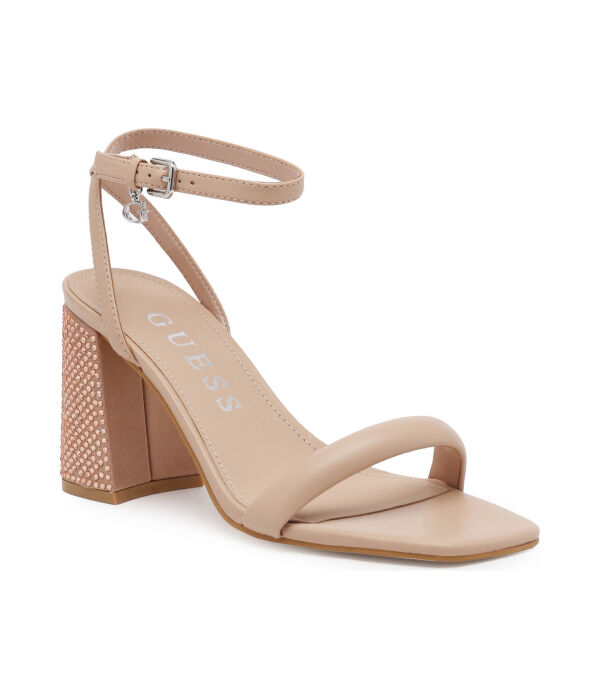 Кожаные сандалии с колонкой Guess, желтый