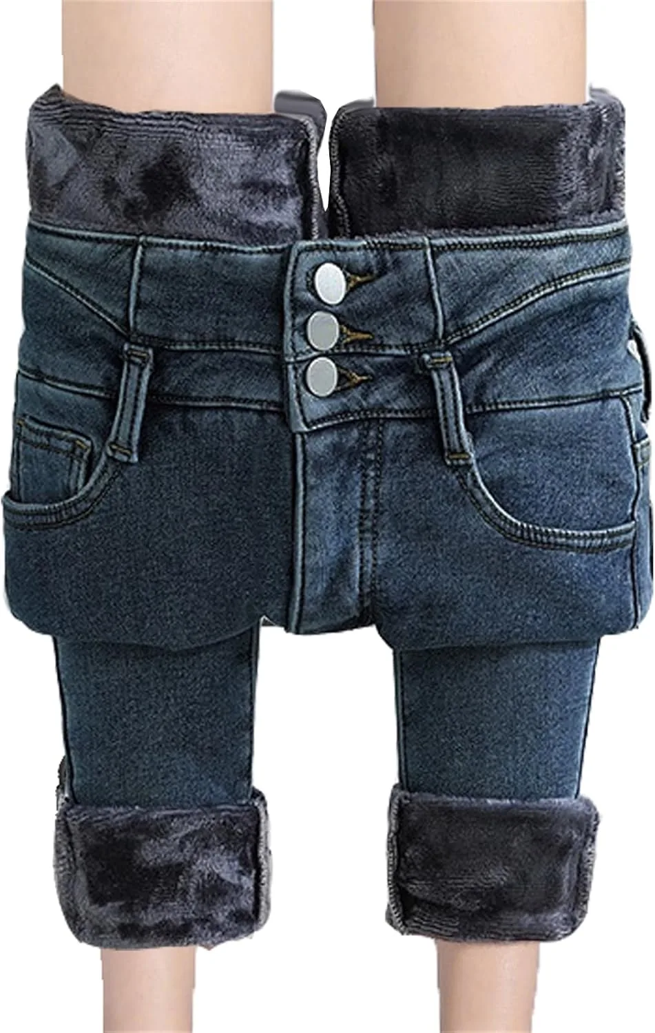 

Женские утепленные джинсы High Waisted Skinny с флисовой подкладкой