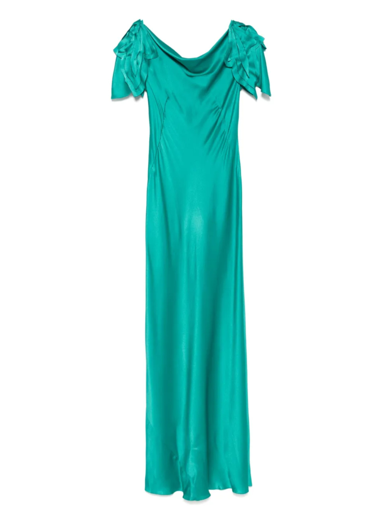

Платье макси из атласа Alberta Ferretti, зеленый