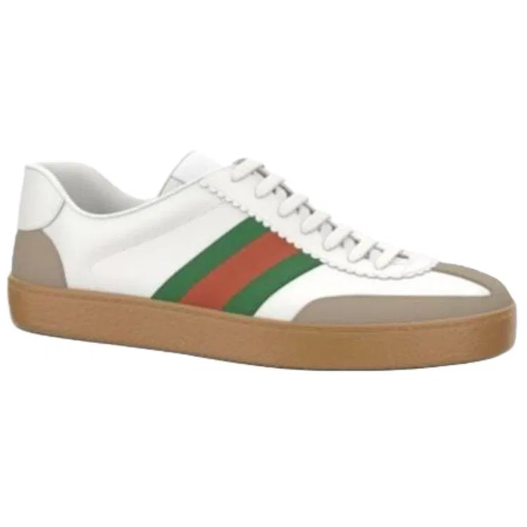 Кеды GUCCI Leather Low Top White Gray — фото 3