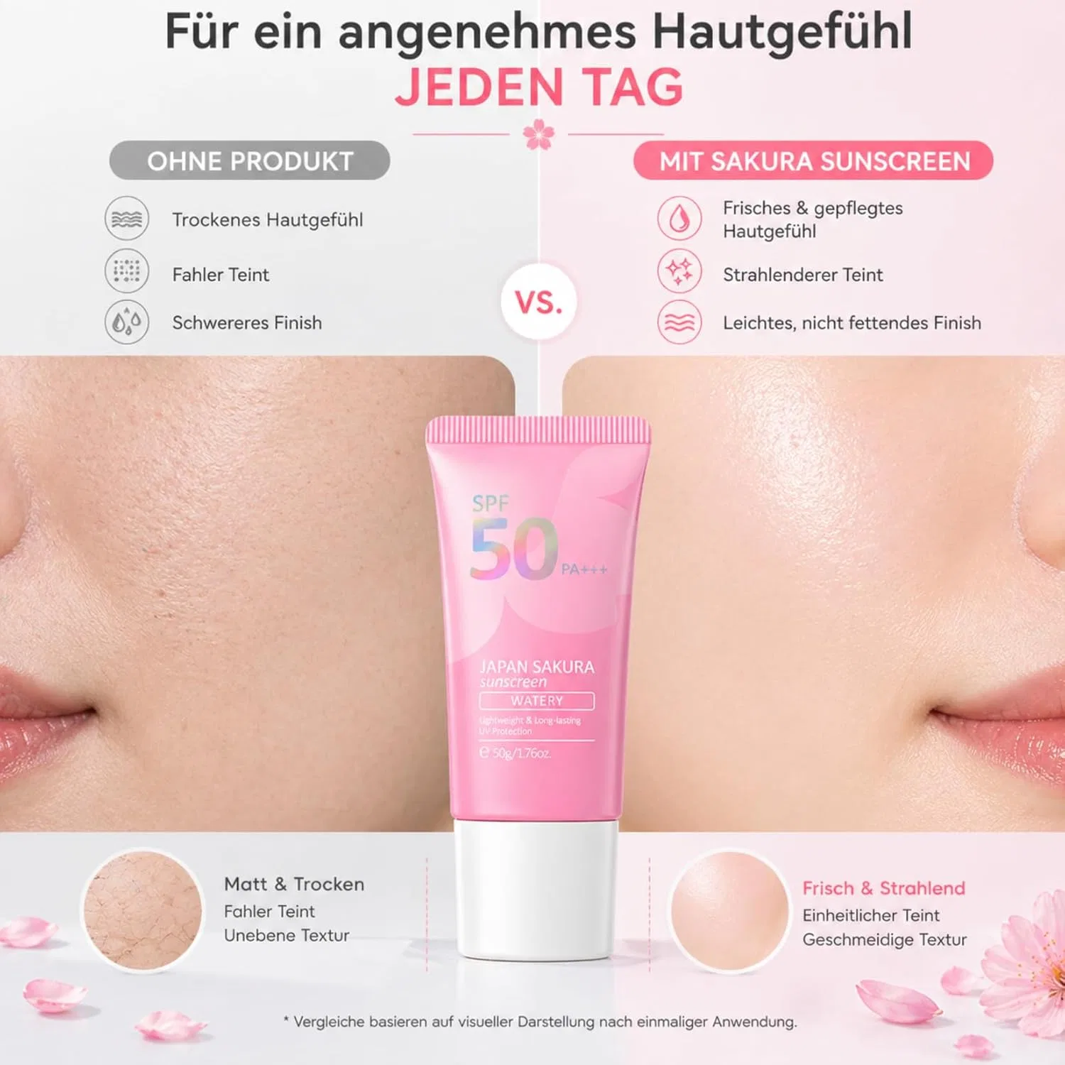 Солнцезащитный крем для лица Japan Sakura SPF 50 Snockoo — фото 3