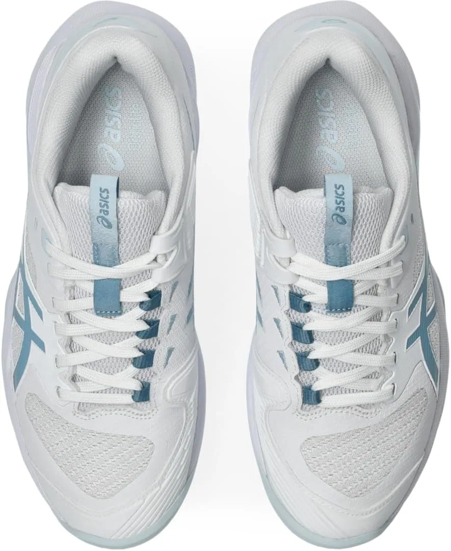Кроссовки теннисные ASICS Solution Speed FF 4 OC, White/Saba Blue — фото 3