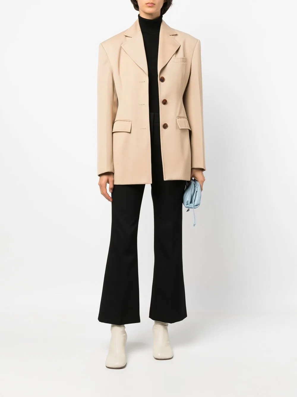 Укороченные брюки с завышенной талией JIL SANDER, черный — фото 2