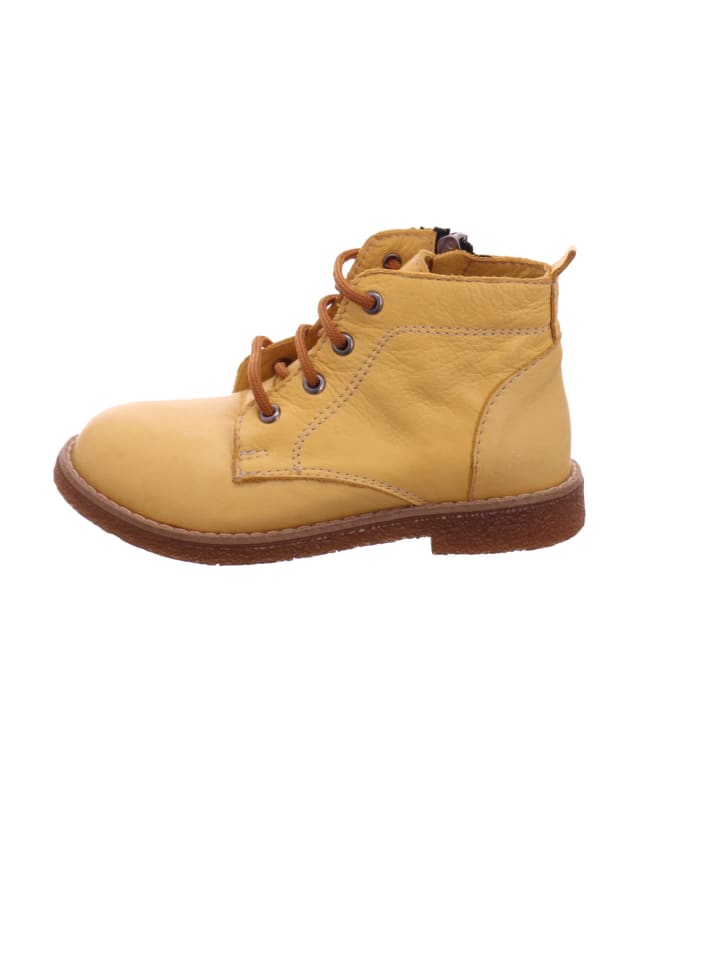 

Детские утепленные ботинки для девочек - ботинки на шнуровке желтого цвета Esgano