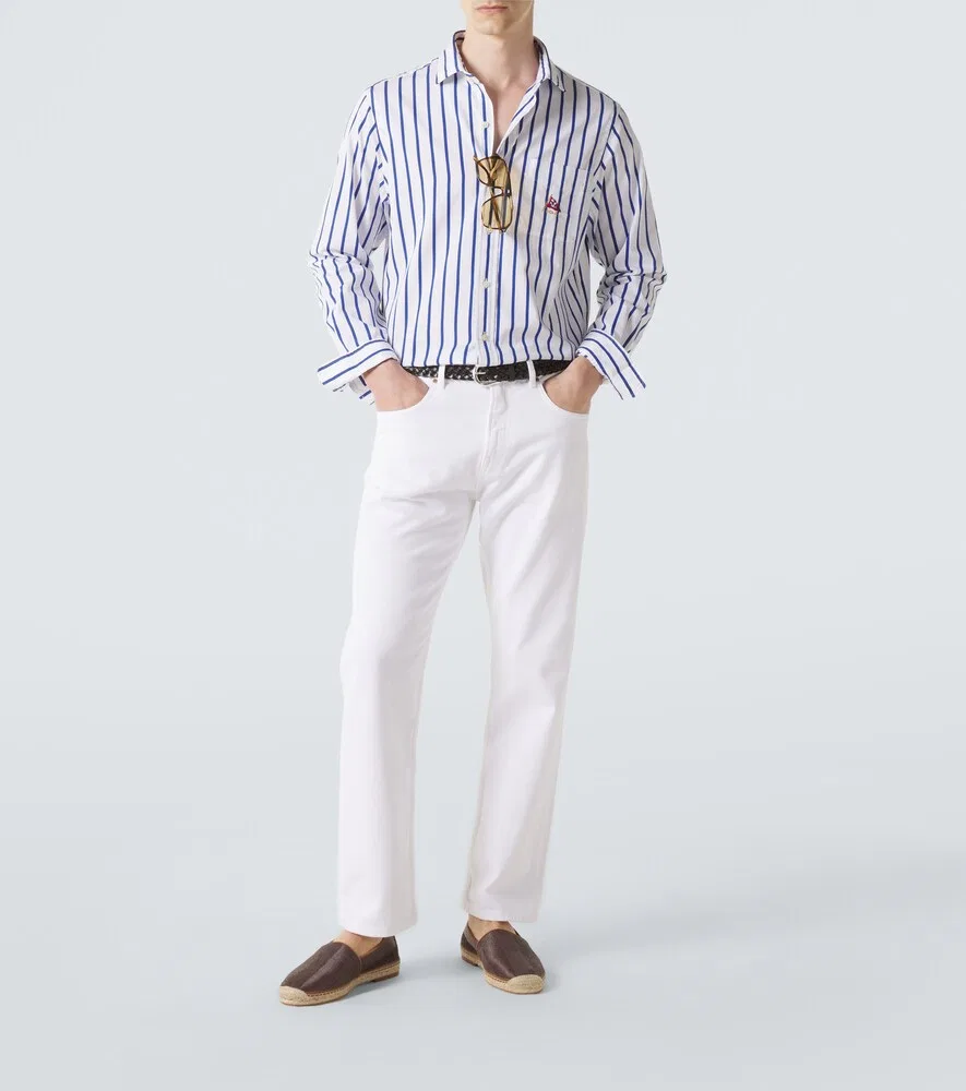 Полосатая хлопковая рубашка Polo Ralph Lauren, белый — фото 2