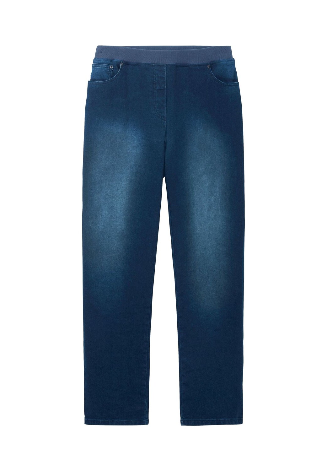 

Узкие джинсы с эластичным поясом из трикотажной ткани sheego, цвет Blue Denim