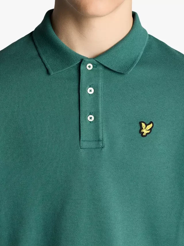 Детская хлопковая футболка-поло с коротким рукавом Lyle & Scott, Everglade — фото 3