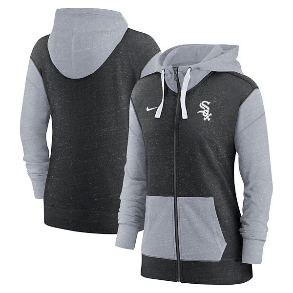 Женская черная худи с молнией Chicago White Sox Nike