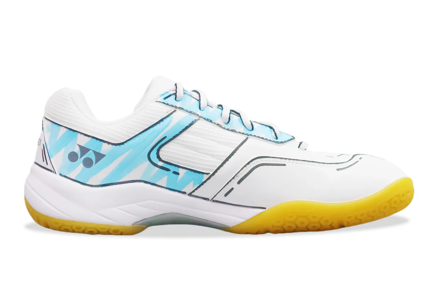 YONEX Кроссовки для бадминтона Power Cushion с амортизацией и вентиляцией, низкие, унисекс, бело-синие — фото 4