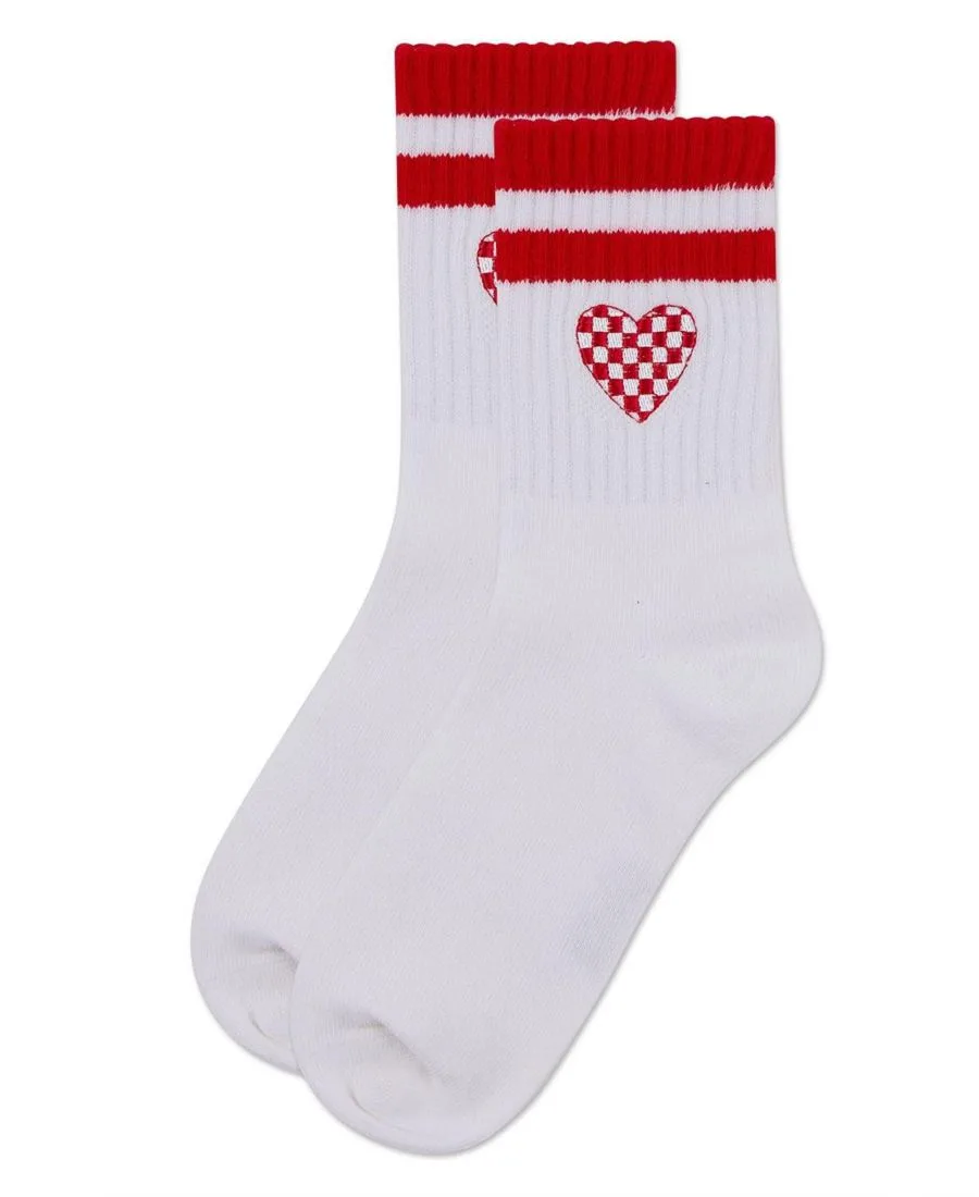 MeMoi Носки Big Girls CheckeRed Heart Crew Socks — фото 3