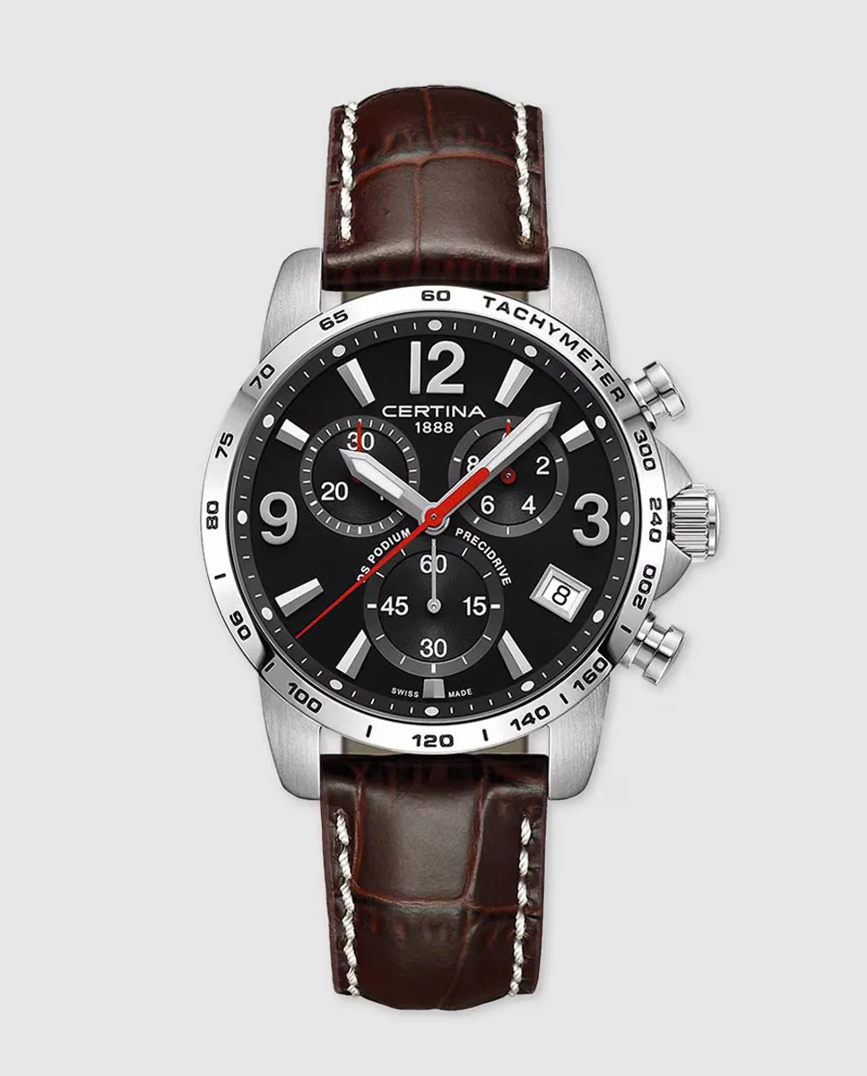 

Certina DS Podium Коричневые кожаные мужские часы, коричневый