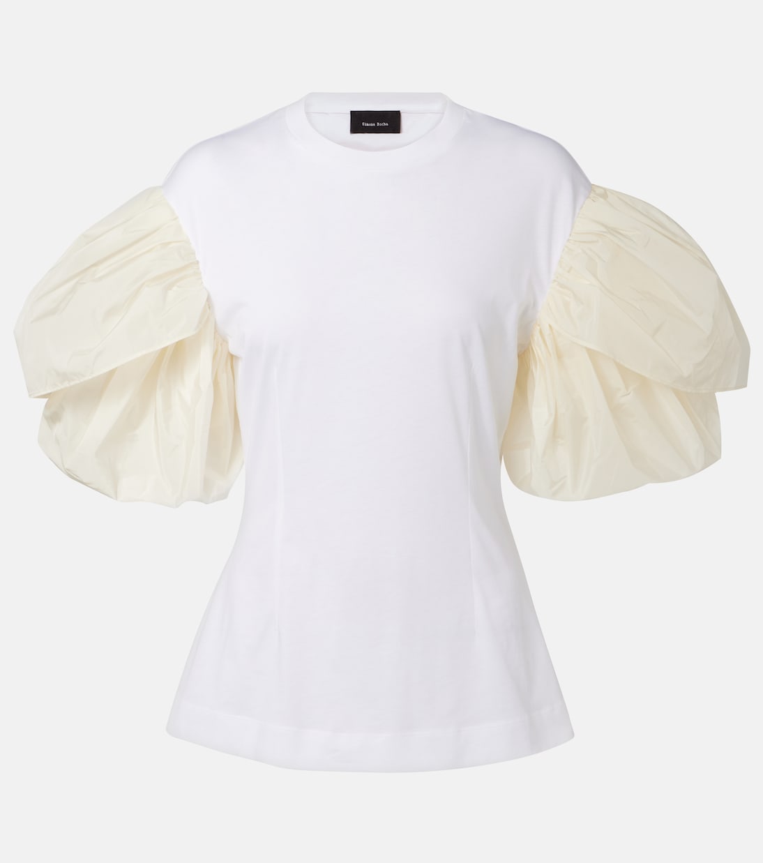 

Футболка из хлопкового джерси с рукавами-фонариками Simone Rocha, белый