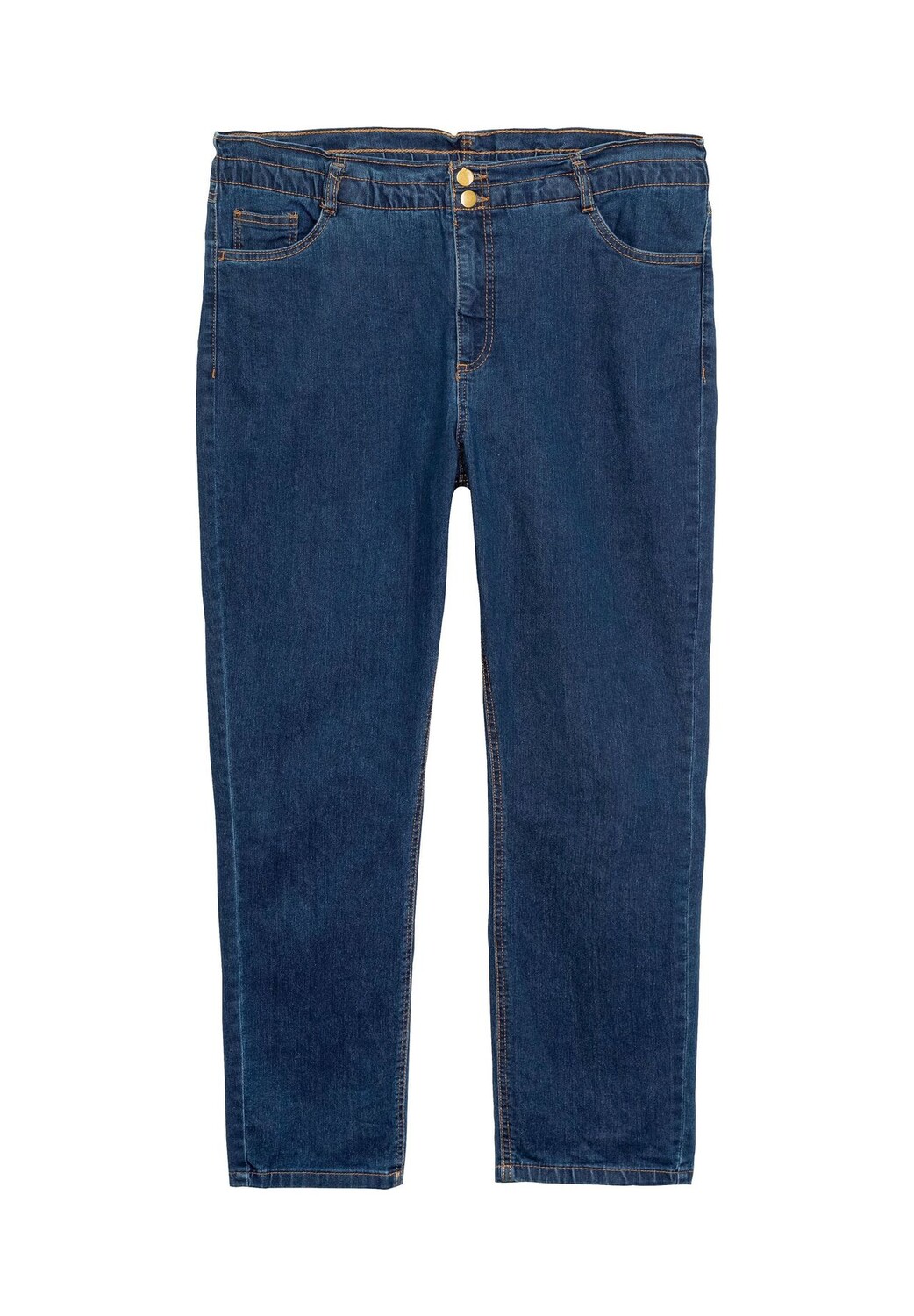 

Прямые джинсы очень высокого кроя в виде бумажного пакета sheego, цвет Dark Blue Denim