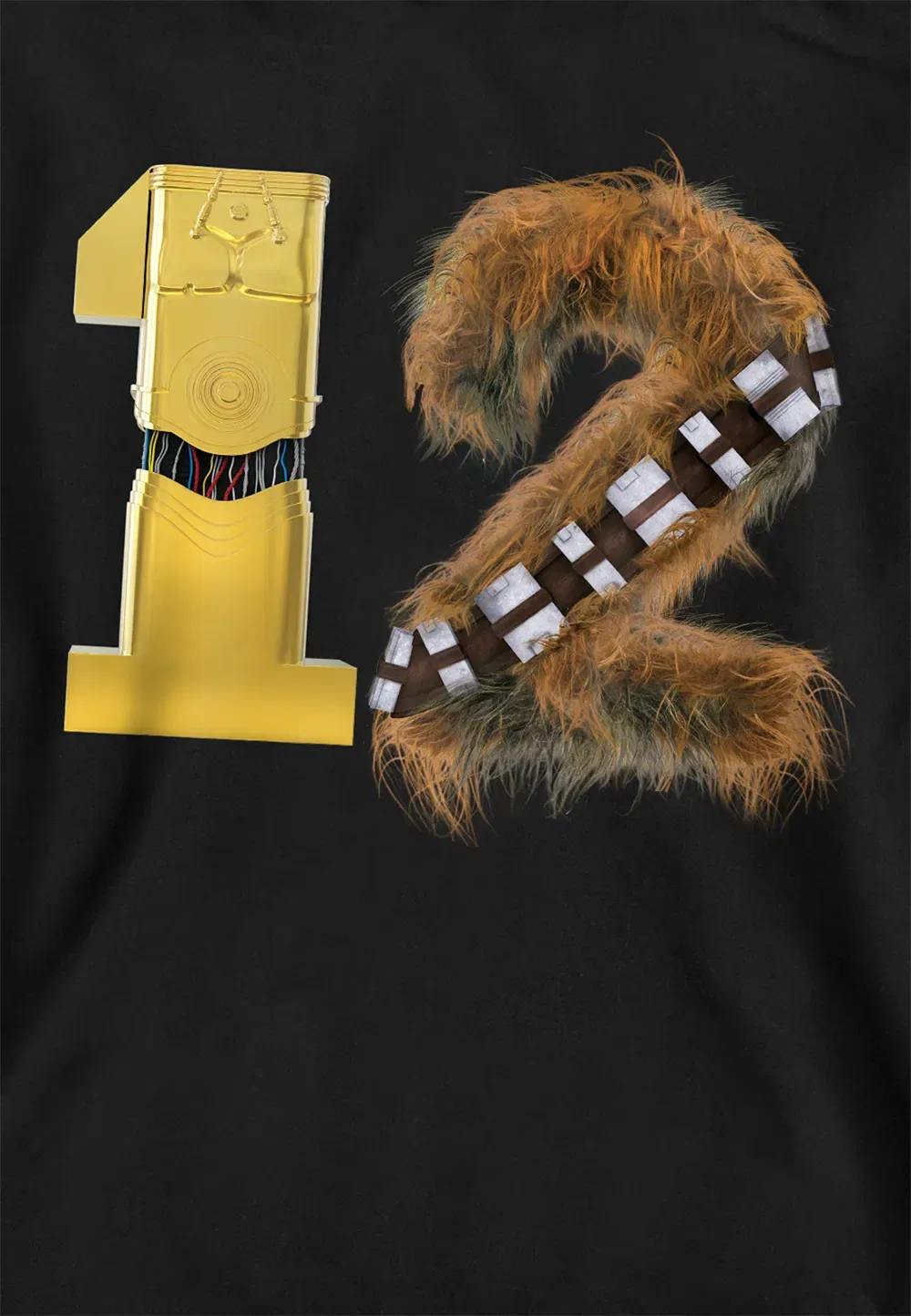 Детский худи Star Wars C3PO и Чубакка, Disney, черный — фото 2