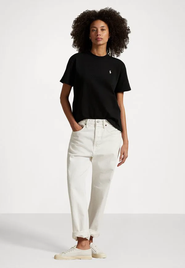 Футболка из хлопкового трикотажа свободного кроя, базовая футболка. Polo Ralph Lauren, Black — фото 2