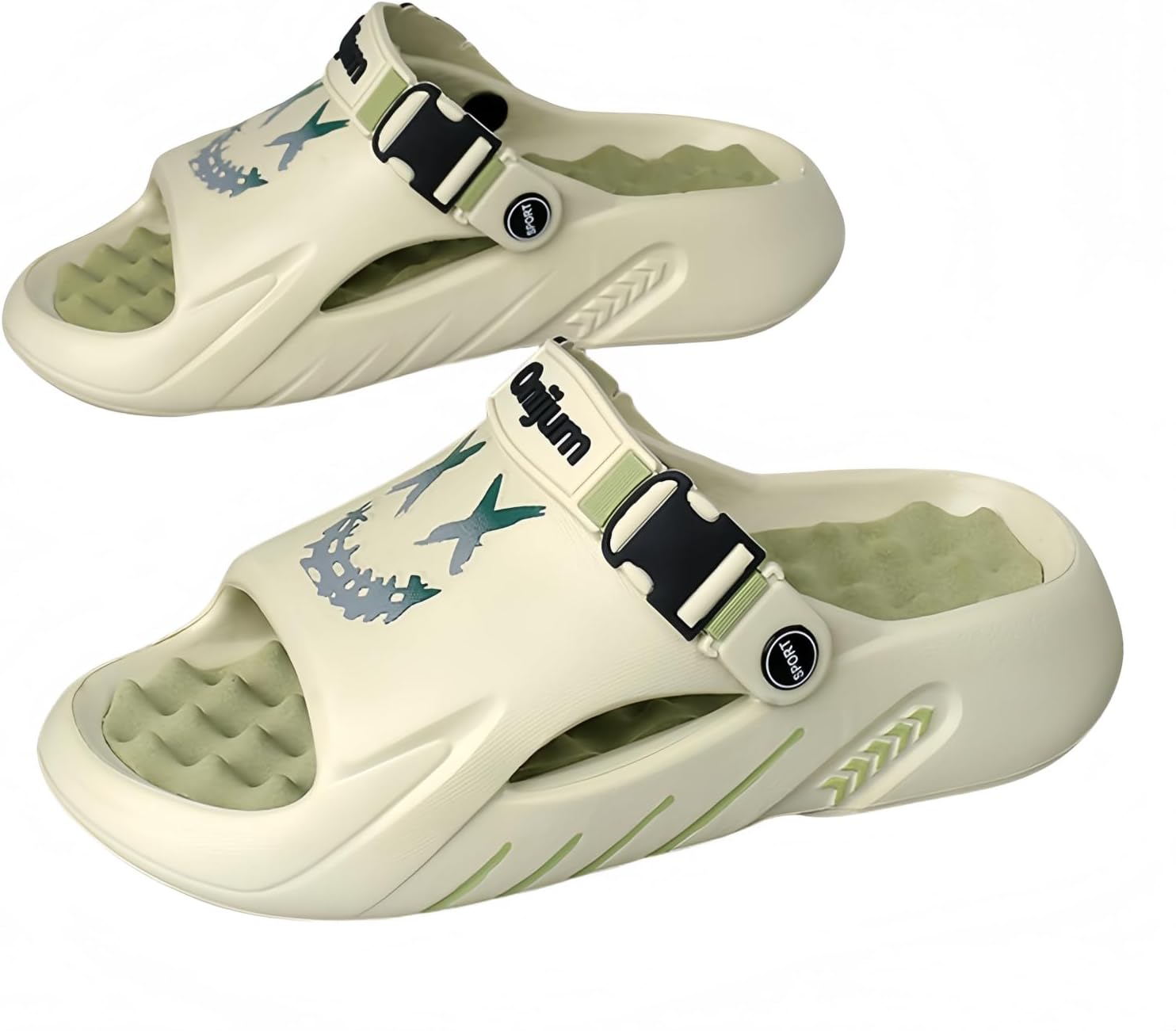 

Мужские летние спортивные сандалии с противоскользящей подошвой, антизапахом, с толстой подошвой, акупрессурные, для отдыха на пляже. Доступны большие размеры Generic, зеленый