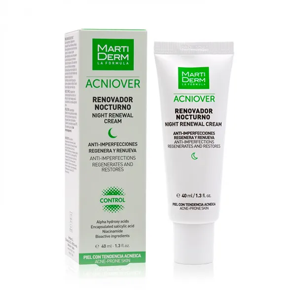 

Жирная кожа с прыщами Renovador Noche Acniover Martiderm, 40 ml