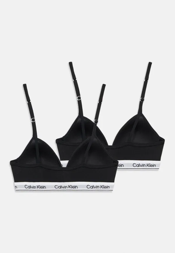 Топ-бюстье Calvin Klein Underwear Triangle 2 Pack, черный/классический белый — фото 2