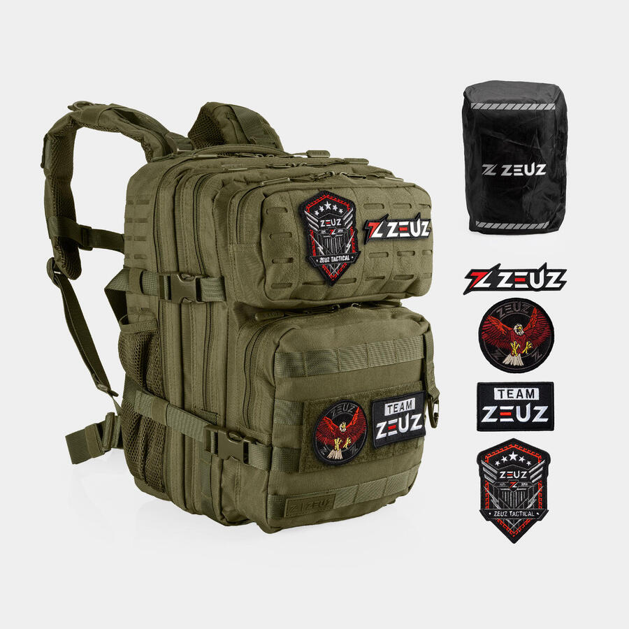 

ZEUZ Tactical Рюкзак женский и мужской – Рюкзак – Спортивная сумка – 25 литров – Зеленый, Черный, ZEUZ Tactical Рюкзак женский и мужской – Рюкзак – Спортивная сумка – 25 литров – Зеленый