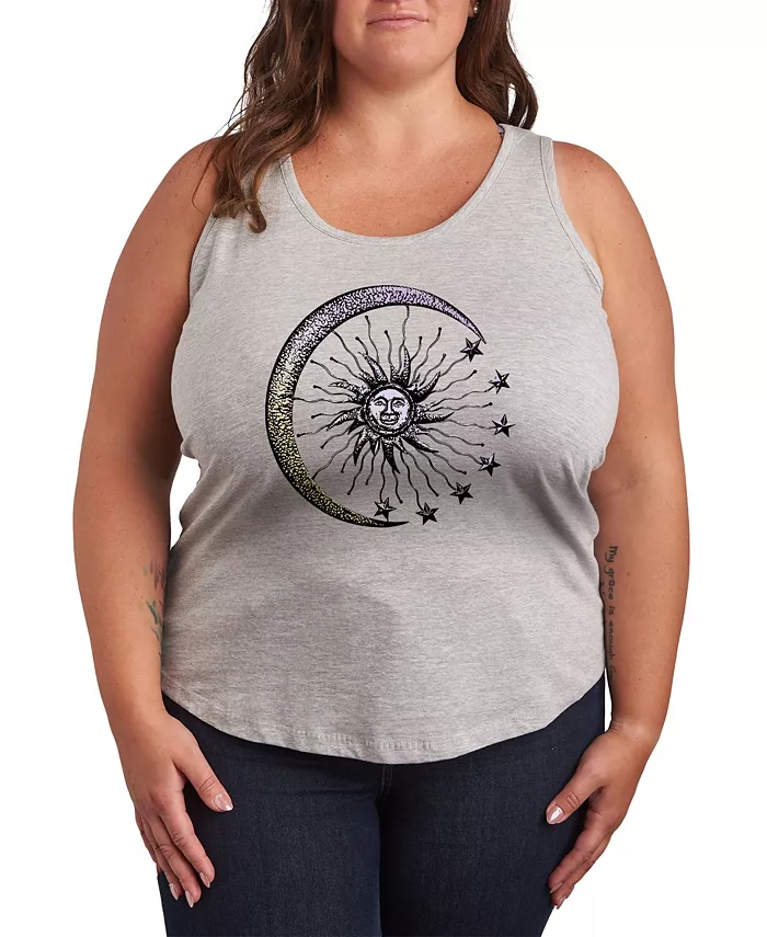 

Майка с принтом Sun Moon Plus Size Hybrid Apparel, серый
