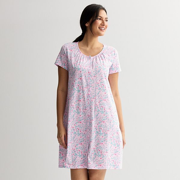 

Женский короткий рукав сонный трикотажный халат Croft & Barrow, Floral Vine