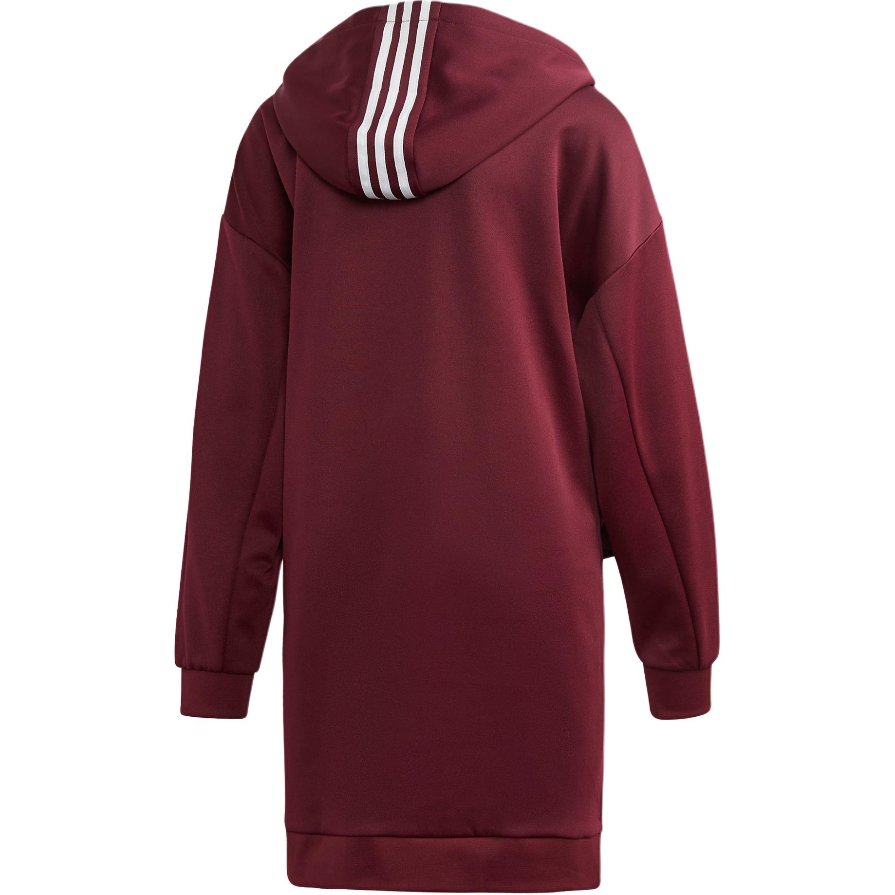 Adidas Originals Толстовка худи женская темно-красновато-фиолетовая — фото 4