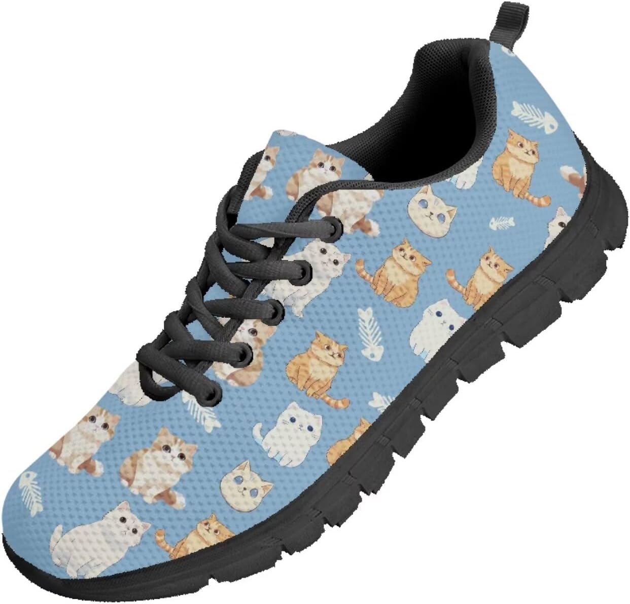 

Кроссовки Funnydude с забавным принтом для мужчин, повседневная обувь для прогулок, удобные весенние кроссовки, Cute Cat