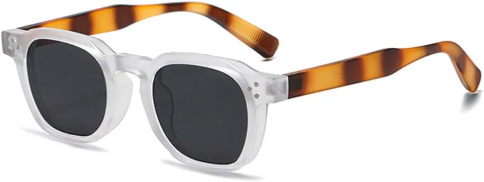 

Солнцезащитные очки 2027 года для женщин, ретро-очки с заклепками, модные солнцезащитные очки для мужчин, защита от ультрафиолета UV400 MTZJH, Clear Amber Gray