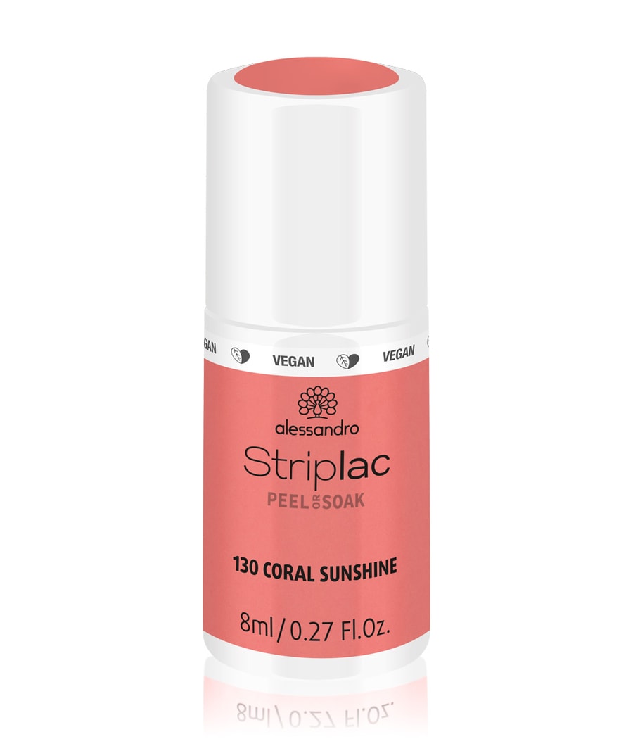 

Лак для ногтей Alessandro Striplac Peel or Soak, Nr. 130 - Coral Sunshine, 8 ml