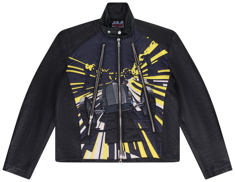 

Кожаная гоночная куртка HOUSE OF ERRORS, черная